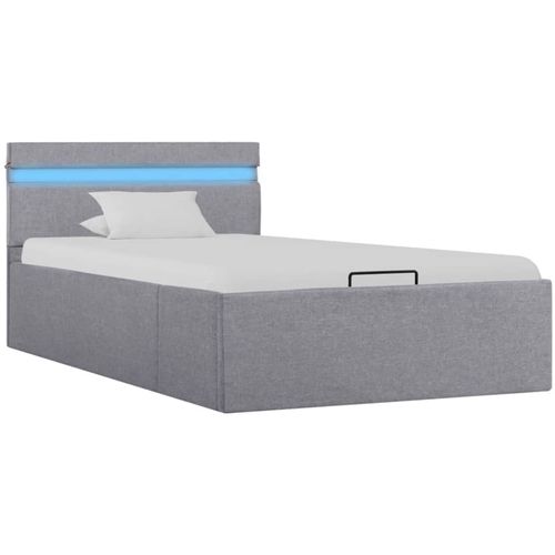 Hidraulični okvir za krevet od tkanine LED svjetlosivi90x200 cm slika 30