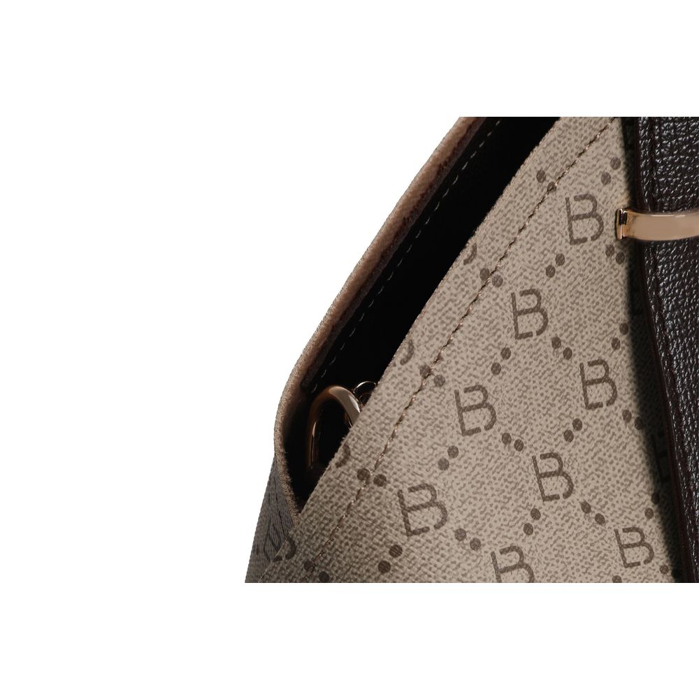 Elegantna smeđa torba s krem detaljima slika 6