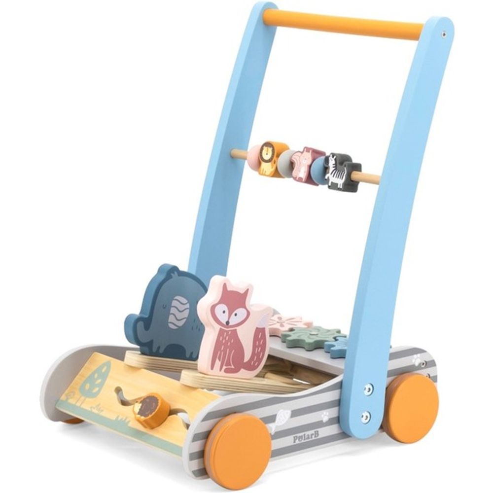 Viga PolarB Drvena guralica Animal Friends Baby Walker slika 1