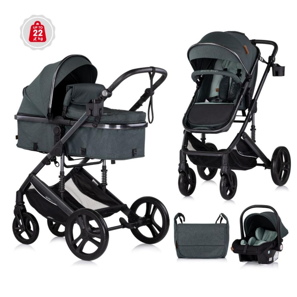 Chipolino Kolica za bebe Amore 3U1 BASIL KKAM02505BA slika 1
