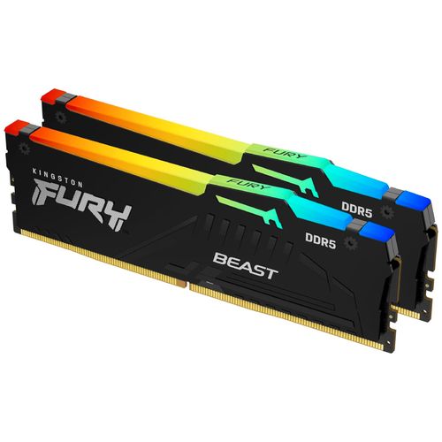 Kingston KF564C32BBEAK2-32 DIMM DDR5 32GB (2x16GB kit) 6400MT/s FURY Beast Black RGB EXPO  slika 1