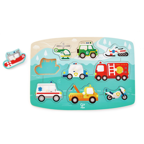 Hape Drvena slagalica Emergency Peg Puzzle E1406A  slika 1