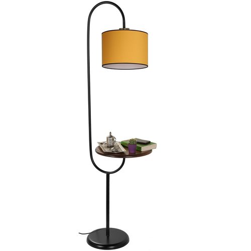 Zümrüt siyah lambader silindir hardal abajurlu Mustard Floor Lamp slika 3