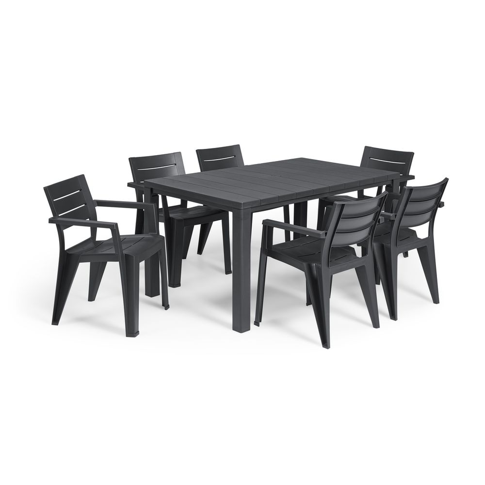 Keter vrtni sto JULIE, sivi, 147 x 90 x 74 cm slika 6