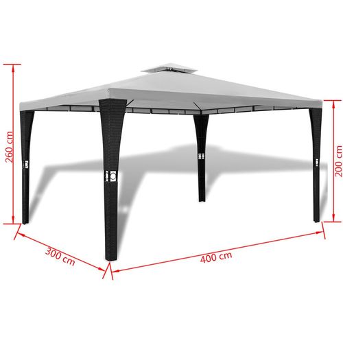 Sjenica s krovom 3 x 4 m krem bijela slika 24