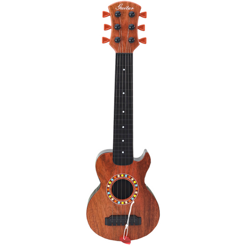 Dječja igračka gitara - Smeđa drvena trzalica slika 3
