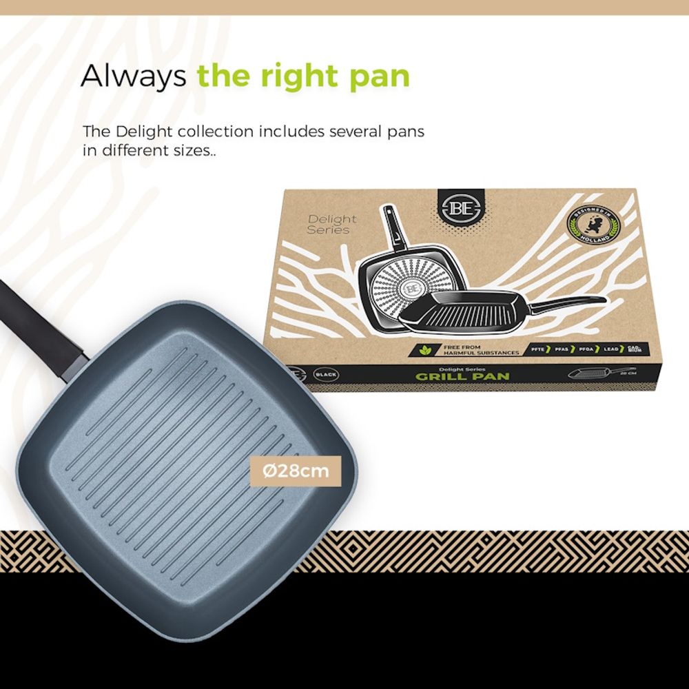 BE Living Grill tava Delight Black 28 cm slika 8