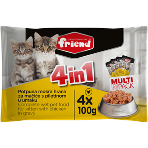 Friend Multipack Junior mokra hrana za mačke u vrećici Piletina 4x100g