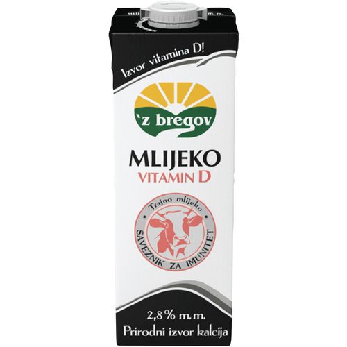 Z bregov trajno mlijeko vitamin D 2,8% mm 1l  slika 1