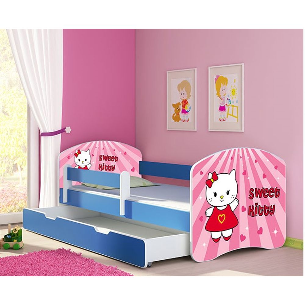 ACMA Dječiji krevet Acma II sa ladicom Blue - 140x70cm - Dezen 15 slika 1