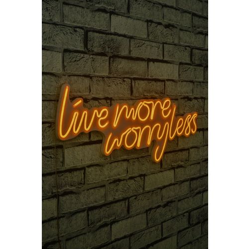 Wallity Ukrasna plastična LED rasvjeta, Live More Worry Less - Yellow slika 10