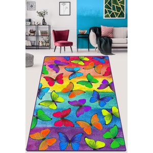 Colorato Farfalle Djt Multicolor Hall Carpet (80 x 100)