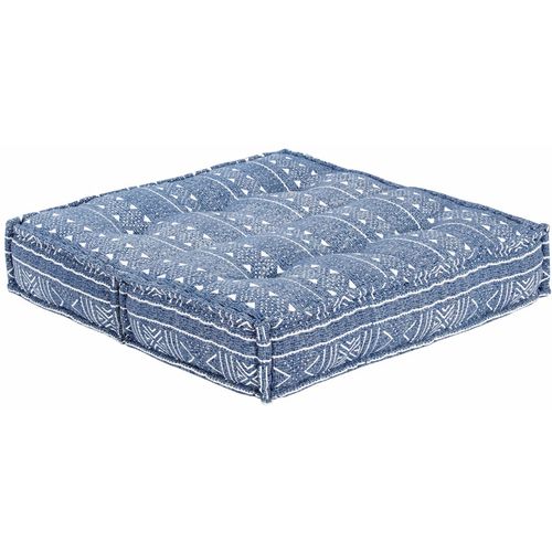 283796 Pouffe 100x100x20 cm Indigo Fabric slika 19