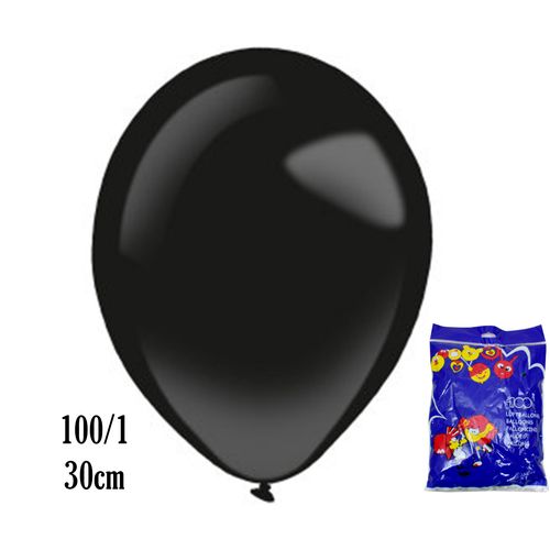 Baloni Crni 30cm 100/1 000359 slika 1