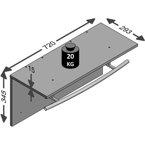 FMD zidna vješalica za kapute 72 x 29,3 x 34,5 cm starinska smeđa slika 3