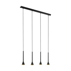 Eglo Cortaderas Visilica/4, LED, GU10, 4x5W, Crno/Zlatna