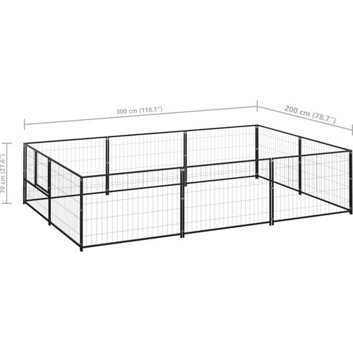Kavez za pse crni 6 m² čelični slika 6