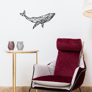 Whale 1 Black Decorative Metal Wall Accessory