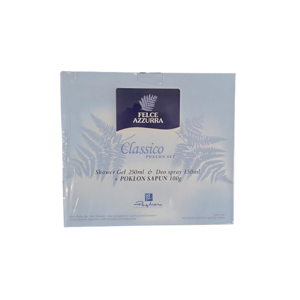 Felce Elce Azzura Classico poklon set - gel za tuširanje 250ml, Deo dezodorans 150ml i sapun 100gr slika 1