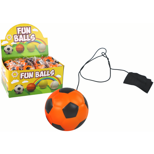 Nogometna lopta s Jojo gumicom za odskakanje, 6 cm, narančasta slika 1