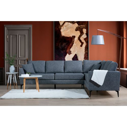 Atelier Del Sofa Kutna garnitura, Tamno siva, Tempo Corner Right (L3+3) slika 1