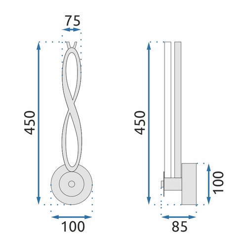 TOOLIGHT Led zidna svjetiljka APP1048-W crna slika 2