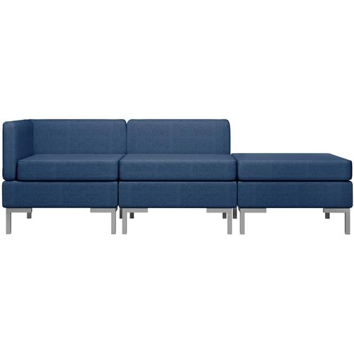 3-dijelni set sofa od tkanine plavi slika 3