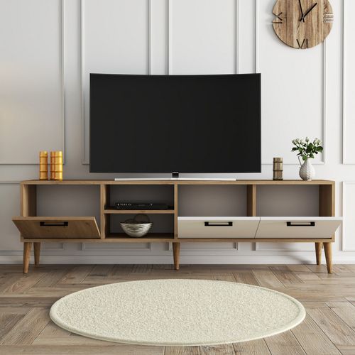 Exxen - 1585 Oak
White TV Stand slika 3