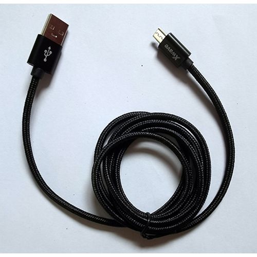 Xwave Kabl USB2.0 na Micro USB 1,2M,2A,aluminium,upleten,crni slika 2