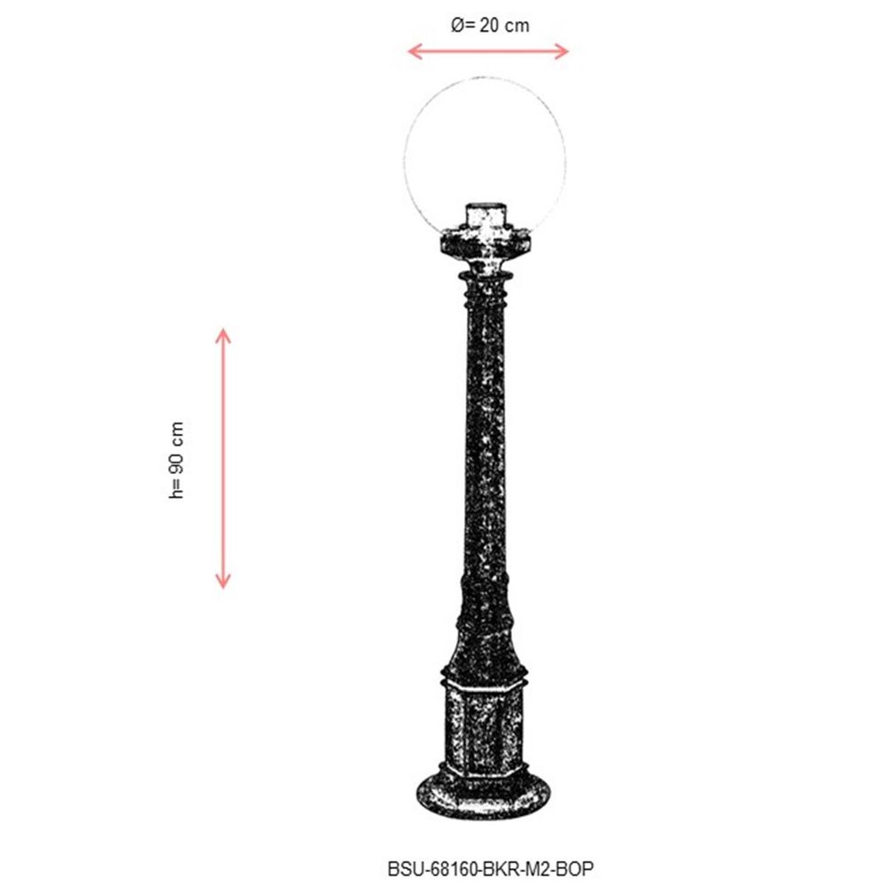 BSU-68160-BKR-M2-BOP Smeđi Spoljašnji Podni Lampa slika 3