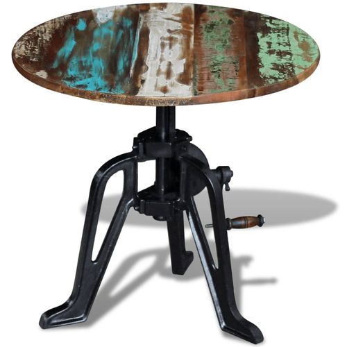 Bočni stolić 60 x (42-63) cm obnovljeno drvo i lijevano željezo slika 63