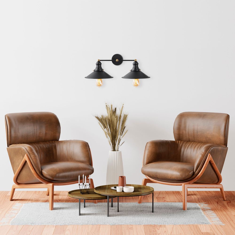 Zidna lampa Conical 12190 u crno-zlatnoj boji slika 3