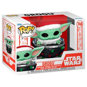 POP figure Star Wars Grogu with Santa Hat in Pram