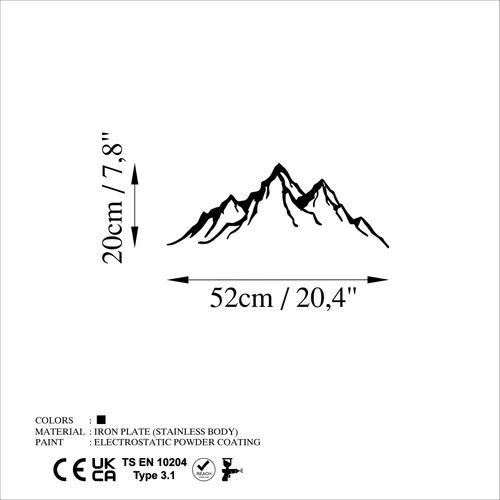 Wallity Metalna zidna dekoracija, Mountain - 11 slika 6