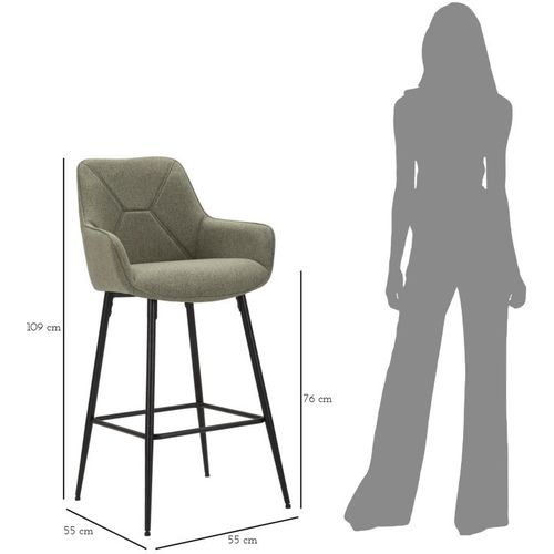 Mauro Ferretti Barska stolica BAR STOOL GREY SET 2 kom cm 55X55X109 slika 10