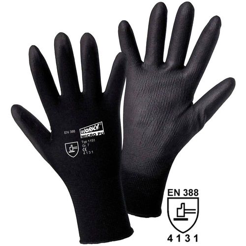 L+D worky MICRO black Nylon-PU 1151-S najlon rukavice za rad Veličina (Rukavice): 7, s EN 388 CAT II 1 St. slika 1