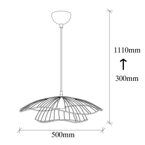 Opviq Vislica MIA vintage, metal, promjer 50 cm, visina 111 cm, podesiva visina, duljina kabla 90 cm, E27 40 W, Tel - 6503 slika 3