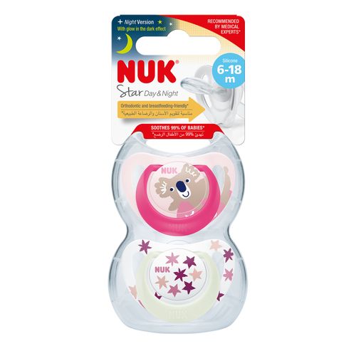 NUK duda varalica - silikon Star Day &amp; Night 6-18 m, 2/1 10736727 slika 1