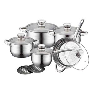 ROYALTY RL1232-12 ŠERPE SA POKLOPCEM SET 12 DELOVA INOX