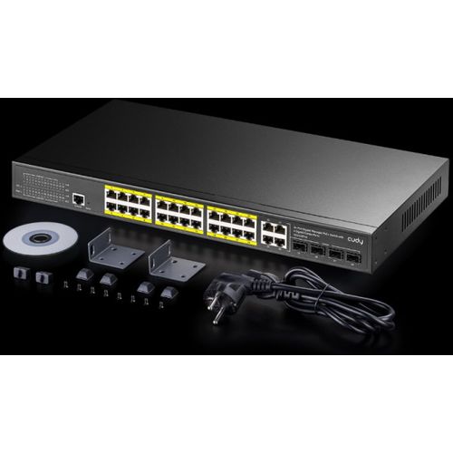 Cudy GS2028PS4-300W 24-Port Layer 2 Managed Gigabit PoE+ Switch with 4 Gigabit sfp Combo Ports, 300W slika 4