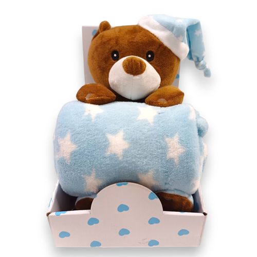 BBO Set Igračka + Ćebence Sleeping Bear (B200003) - Blue 100x75cm slika 1