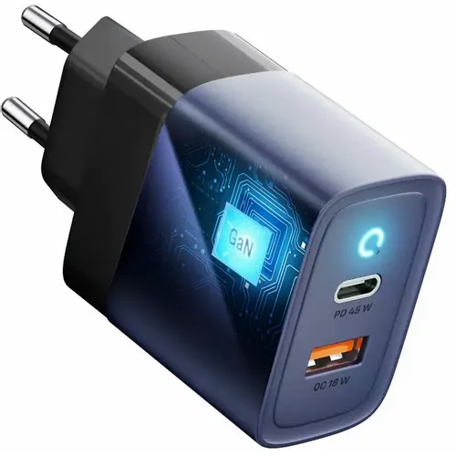 Forcell F-Energy GaN mrežni punjač - 45 W s priključcima: USB C i USB A s PD i QC 4.0 punjenjem slika 3