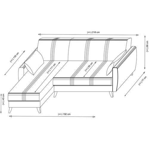 Atelier Del Sofa Kutna garnitura, Zaden - Beige slika 8