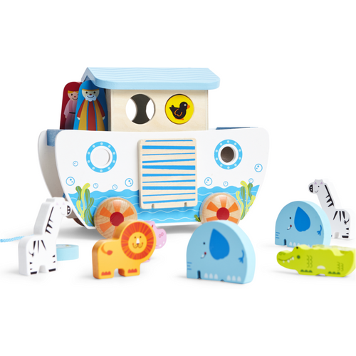 Hape Drvena igračka na povlačenje Pull Along Noah's Ark E8049A slika 3