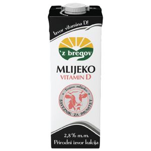 Z bregov trajno mlijeko vitamin D 2,8% mm 1l 