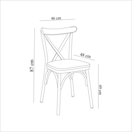 Woody Fashion Stolica, Bijela boja, Oliver Chair -  White slika 4