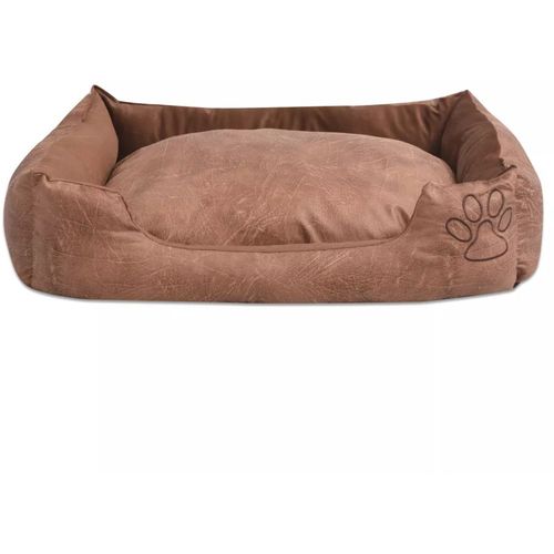 Krevet za pse s jastukom PU umjetna koža veličina XXL Bež slika 8