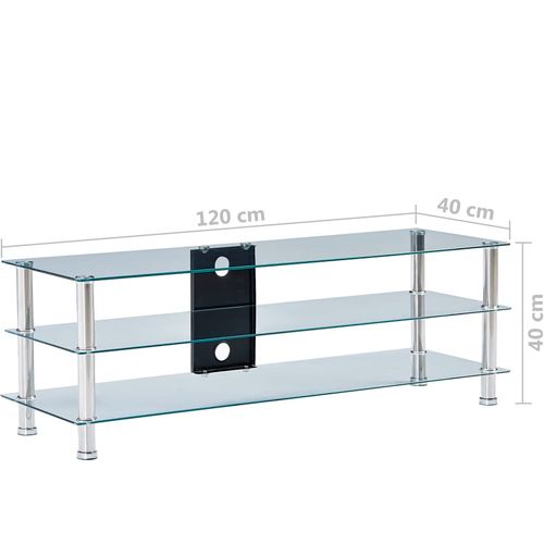 TV stalak od kaljenog stakla prozirni 120 x 40 x 40 cm slika 13