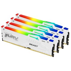 Kingston DIMM DDR5 128GB (4x32GB kit) 5200MT/s KF552C40BWAK4-128 FURY Beast White RGB XMP
