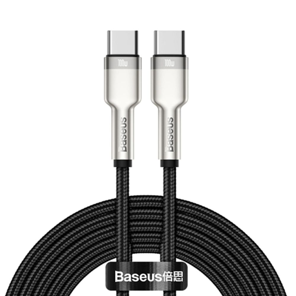 Baseus kabel Cafule Metal Type-C Quick charge 2m, 100W (20V 5A), 2m (crno-sivo) slika 1